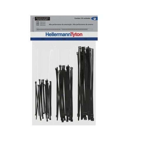 Kit Abraçadeira T18R/T30R/T50R Preto - Hellermann