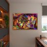 Quadro Decorativo Tela Canvas Abstrato Persona Com Moldura Dourada - 90x60 cm - 3