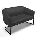 Ver imagem 3 de Sofá Namoradeira e 2 Poltronas Base Industrial Preto Stella Corino Preto D03 - D'Rossi
