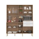 Ver imagem 3 de Kit Cozinha Compacta Completa 7 Portas Armário Amêndola/ Branco