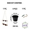 Horta Suspensa Vertical- Jardim Vertical-Floreira com 4 Vasos Cor: Ipê - 5