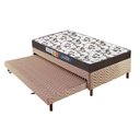 Ver imagem 1 de Cama Box c/Auxiliar Solteiro: Colchão Ortopédico Polar D28/EP Orthoface + Base CRC Rústico Bege(88x1
