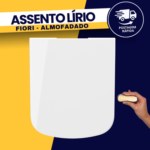 Assento Tampa Vaso Sanitário Lírio Fiori Almofadado Branco Durín