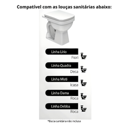 Assento Tampa para Vaso Sanitário Almofadado Compatível Lírio Branco Durín - 4