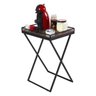 Mesinha Dobrável Para Canto do Café Com Bandeja Preto Fosco - 1