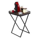 Ver imagem 1 de Mesinha Dobrável Para Canto do Café Com Bandeja Preto Fosco