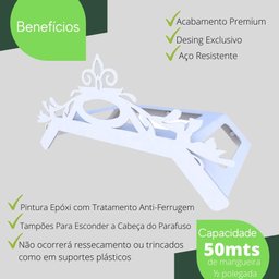 Suporte Enrolador De Mangueira De Jardim Classic Branco - 2