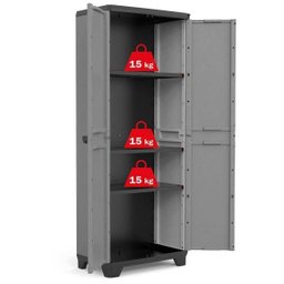 Armário Multiuso Plástico Stillo Alto Cinza Preto Keter - 3