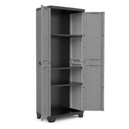 Armário Multiuso Plástico Stillo Alto Cinza Preto Keter - 2