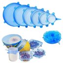 Ver imagem 4 de Kit 6 Tampas Ajustaveis Silicone Flexivel Potes Panelas Kit Jogo Latas Tampa Redonda Quadrada Univer