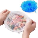 Ver imagem 7 de Kit 6 Tampas Ajustaveis Silicone Flexivel Potes Panelas Kit Jogo Latas Tampa Redonda Quadrada Univer