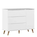 Ver imagem 2 de Cômoda Infantil Lunna Retrô 1 Porta e 3 Gavetas Branco - Peternella Móveis