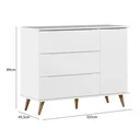 Ver imagem 4 de Cômoda Infantil Lunna Retrô 1 Porta e 3 Gavetas Branco - Peternella Móveis