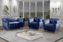 Ver imagem 7 de Conjunto Realeza Sofá com Poltronas Chesterfield Decoração Sala Recepção - Suede Azul Marinho