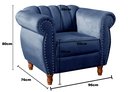 Ver imagem 6 de Conjunto Realeza Sofá com Poltronas Chesterfield Decoração Sala Recepção - Suede Azul Marinho
