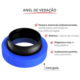 Anel de Vedação com Guia para Louça Sanitária Perfumado Lavanda Cor Azul Durín - 2