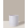 Vaso de Cerâmica com Prato para Plantas Branco Pequeno - 2