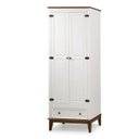 Ver imagem 1 de Guarda Roupa Colonial Branco de Madeira - 2 Portas 1 Gaveta