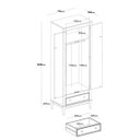 Ver imagem 3 de Guarda Roupa Colonial Preto de Madeira - 2 Portas 1 Gaveta