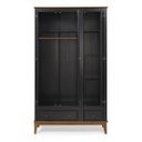 Ver imagem 2 de Guarda-Roupa Rústico Colonial Preto - 3 Portas 2 Gavetas