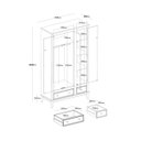 Ver imagem 3 de Guarda-Roupa Rústico Colonial Preto - 3 Portas 2 Gavetas