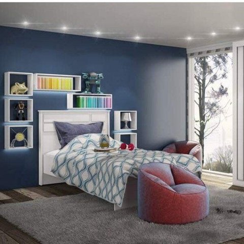 Cama de Solteiro 8008 Espresso Móveis Branco
