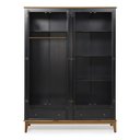 Ver imagem 2 de Guarda-Roupa Rústico Colonial Madeira Maciça Preto - 4 Portas 2 Gavetas