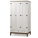 Ver imagem 1 de Guarda-roupa Rústico Colonial Madeira Maciça Branco - 3 Portas 2 Gavetas