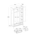 Ver imagem 3 de Guarda-roupa Rústico Colonial Madeira Maciça Branco - 3 Portas 2 Gavetas