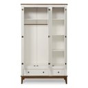 Ver imagem 2 de Guarda-roupa Rústico Colonial Madeira Maciça Branco - 3 Portas 2 Gavetas