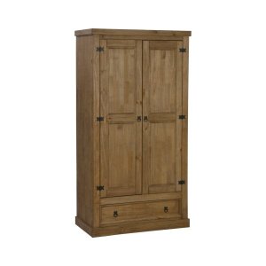 Guarda-Roupa Inter de Madeira Maciça 2 Portas e 1 Gaveta