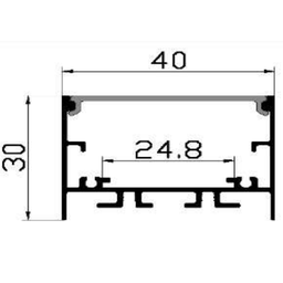 Perfil de Sobrepor 30x40mm P/fitas de Led 2m Astraled - Branco - 2