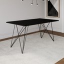 Ver imagem 1 de Mesa de Jantar Trama Base Preta com Tampo Preto 140x80 - Asturias