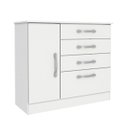 Ver imagem 1 de Cômoda 4 Gavetas 1 Porta Chicago Tcil Móveis Branco