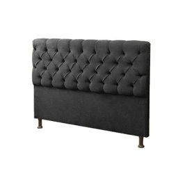 Cabeceira Mais Calçadeira Baú Casal 140cm para Cama Box Sofia Cor Preto Corino - 2