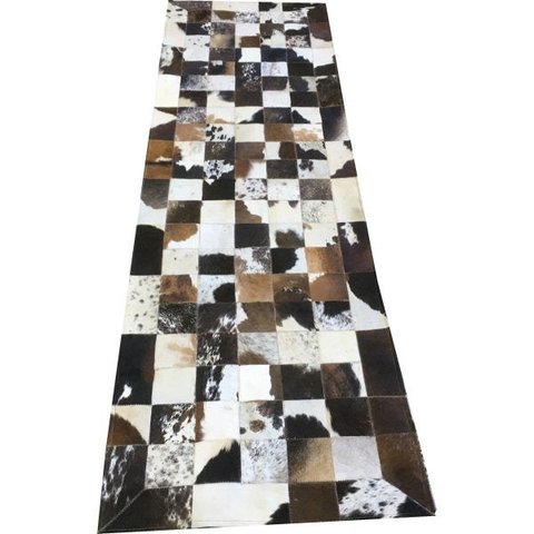 Tapete de Couro Marrom Malhado Escuro 0,70x2,30 C/B Peças 10x10