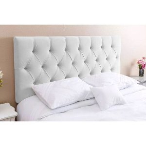 Cabeceira King 1,95m Painel Em Corino Branco