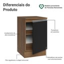 Ver imagem 3 de Balcão de Cozinha 50cm 1 Porta Rustic/preto Glamy Madesa