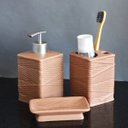 Ver imagem 2 de Kit de banheiro lavabo 3 peças terracota marrom