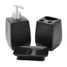 Kit de Banheiro Lavabo 3 Peças Preto fosco Liso Quadrado - 1