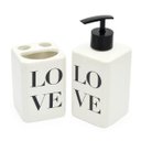 Ver imagem 1 de Kit Banheiro Lavabo 2 Peças Branco Fosco Quadrado Love