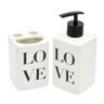 Kit Banheiro Lavabo 2 Peças Branco Fosco Quadrado Love - 1