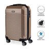 Mala de Bordo Pequena para Viagem em Abs Yins Ys21110 Cadeado Integrado Rodas Duplas Champagne - 2