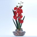 Ver imagem 1 de Arranjo de Orquídea Artificial Vermelha em Terrário Pequeno