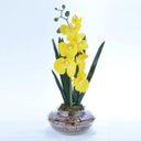 Ver imagem 3 de Arranjo de Orquídea Artificial Amarela em Terrário Pequeno