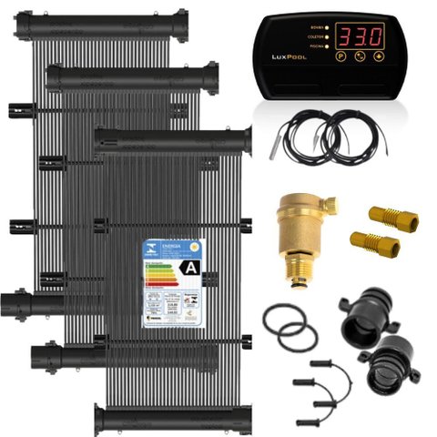 Kit Aquecimento Solar para Piscinas até 8m² ou 12 Mil Litros Teksol com Controlador