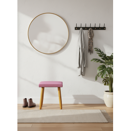 Banqueta Decorativa com Pés Palito Removíveis - Ideal para Penteadeira, Closet, Sala de Estar - Rosa - 3