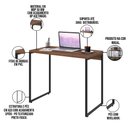Ver imagem 7 de Kit Para Escritório Estante Areta 4 Prateleiras Mesa Industrial Aspen 90cm C01 Nogal - Lyam Decor