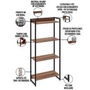 Ver imagem 6 de Kit Para Escritório Estante Areta 4 Prateleiras Mesa Industrial Aspen 90cm C01 Nogal - Lyam Decor