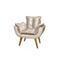 Ver imagem 1 de Poltrona Decorativa Opala Bege Assento de Pillow